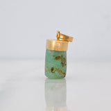 Rough Emerald Pendant 0.8g / 3/4 in 18K Yellow Gold