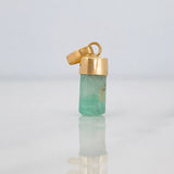 Rough Emerald Pendant 0.4g / 3/4 in 18K Yellow Gold