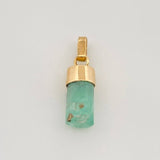 Rough Emerald Pendant 0.4g / 3/4 in 18K Yellow Gold