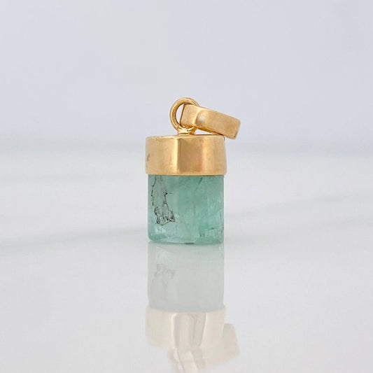 Rough Emerald Pendant 0.8g / 1/2 in 18K Yellow Gold