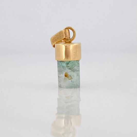 Rough Emerald Pendant 0.4g / 1/2 in 18K Yellow Gold