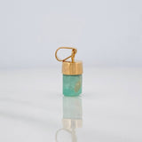 Rough Emerald Pendant 0.4g / 1/2 in 18K Yellow Gold