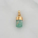 Rough Emerald Pendant 0.4g / 1/2 in 18K Yellow Gold