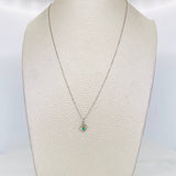 Set Cadena Veneciana + Dije Corazon Esmeralda 0.3pts / 1.3g / 18 in Oro Blanco 18K