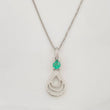 Venetian Chain Set + Emerald Drop Pendant 0.6pts / 1.65g / 18 in White Gold 18K