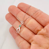 Venetian Chain Set + Emerald Drop Pendant 0.6pts / 1.65g / 18 in White Gold 18K
