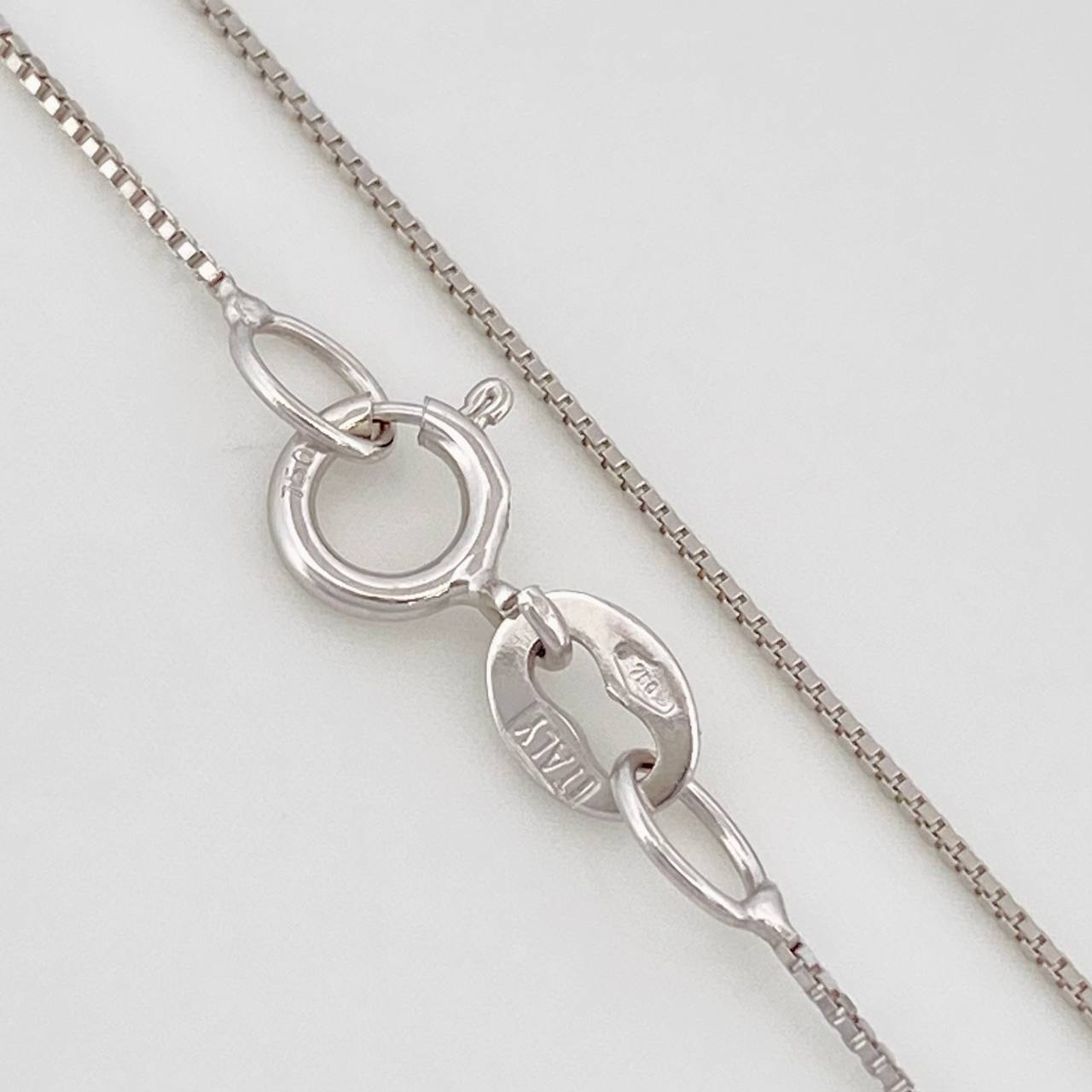 Venetian Chain Set + Emerald Heart Pendant 0.5pts / 1.55g / 18 in White Gold 18K