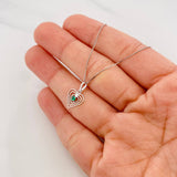 Venetian Chain Set + Emerald Heart Pendant 0.5pts / 1.55g / 18 in White Gold 18K