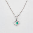Set Cadena Veneciana + Dije Corazon Esmeralda 0.3pts / 1.3g / 18 in Oro Blanco 18K