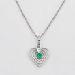 Venetian Chain Set + Emerald Heart Pendant 0.5pts / 1.55g / 18 in White Gold 18K