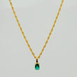 Set Lazo+Rectangular Esmeralda 1.1gr / 19 3/4 in / 1.2mm Oro Amarillo 18K &