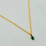 Set Lazo+Rectangular Esmeralda 1.1gr / 19 3/4 in / 1.2mm Oro Amarillo 18K &