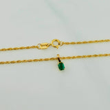 Set Lazo+Rectangular Esmeralda 1.1gr / 19 3/4 in / 1.2mm Oro Amarillo 18K &