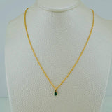 Set Lazo+Rectangular Esmeralda 1.1gr / 19 3/4 in / 1.2mm Oro Amarillo 18K &
