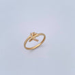 Airplane Ring 1.55gr / T6 / White Zircons 18K Yellow Gold $