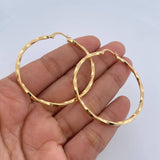 Candongas Mai 3.75gr / 5cm / Rayada Oro Amarillo 18K $