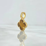 Pendant Trébol VCyA 3.2gr / 2.5cm / Brown Spotted Quartz 18K Yellow Gold