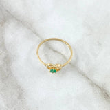 Solitaire Solitaire In Heart 1.45gr / Size 7 3/4 / Emeralds 12Pts 18K Yellow Gold (Jewel) ©
