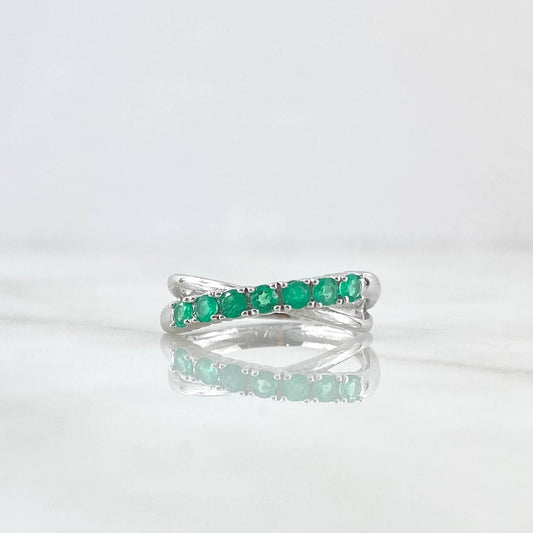 Partial Infinity Churumbela Ring 2.7gr / Size 6 1/2 / Emeralds 46Pts 18K White Gold (Jewel) ©