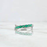 Partial Infinity Churumbela Ring 2.7gr / Size 6 1/2 / Emeralds 46Pts 18K White Gold (Jewel) ©