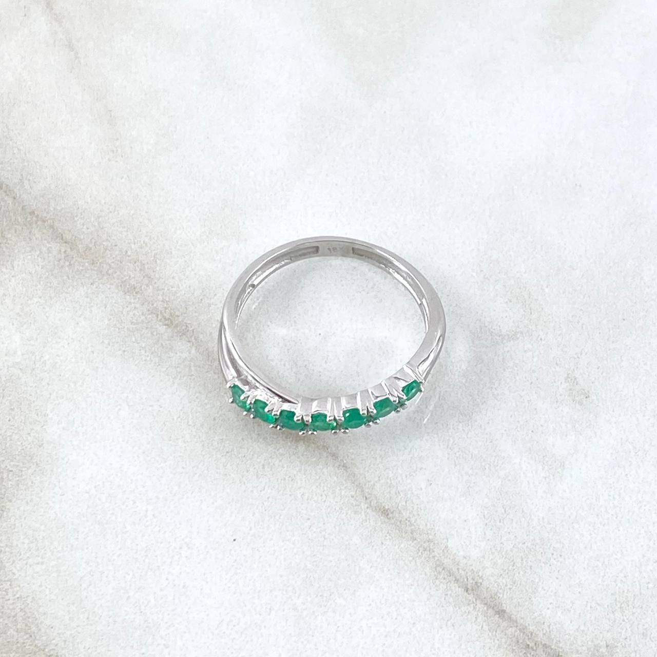 Partial Infinity Churumbela Ring 2.7gr / Size 6 1/2 / Emeralds 46Pts 18K White Gold (Jewel) ©