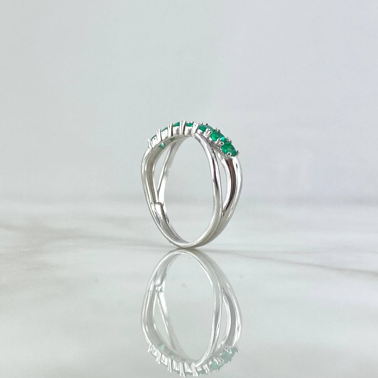 Partial Infinity Churumbela Ring 2.7gr / Size 6 1/2 / Emeralds 46Pts 18K White Gold (Jewel) ©