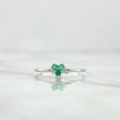 Trio Ring 1.1gr / T6 1/2 / Emeralds 11Pts 18K White Gold (Jewel) ©