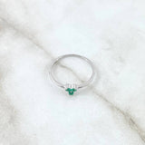 Trio Ring 1.1gr / T6 1/2 / Emeralds 11Pts 18K White Gold (Jewel) ©