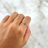 Trio Ring 1.1gr / T6 1/2 / Emeralds 11Pts 18K White Gold (Jewel) ©