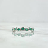 Slalom Ring 1.5gr / T6 1/4 / Emeralds 17Pts 18K White Gold (Jewel) ©