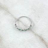 Slalom Ring 1.5gr / T6 1/4 / Emeralds 17Pts 18K White Gold (Jewel) ©