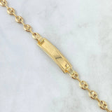 Bracelet GC 2.9gr / 16cm / 4.8mm Smooth - Rectangular Plate with Yellow Gold 18K Edged Border