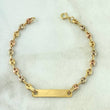 Pulso Bebé GC 1.95gr / 14cm / 3.3mm Liso - Placa Rectangular Lisa Tres Oros 18K