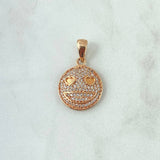 Pendant Emoji Hearts 2.65gr / 2.6cm / White Zircons 18K Rose Gold