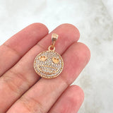 Pendant Emoji Hearts 2.65gr / 2.6cm / White Zircons 18K Rose Gold