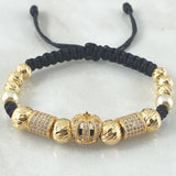 Black Bracelet Charm Crown 10.4gr / 18K Gold ©