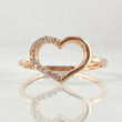 Heart Silhouette Ring 1.4gr / Size 6 3/4 / 18K Gold -