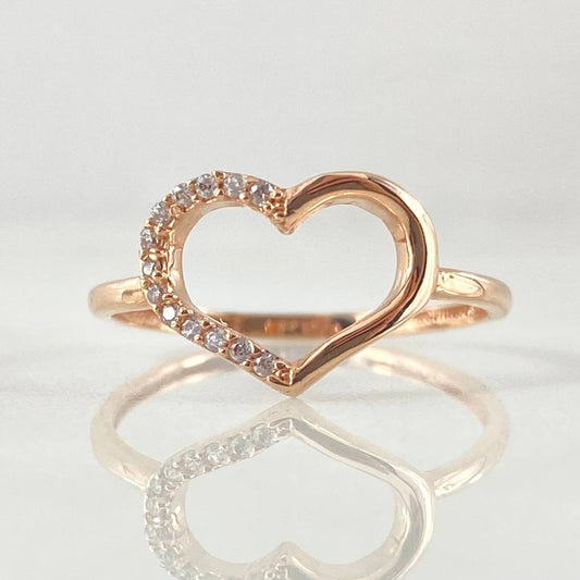 Heart Silhouette Ring 1.4gr / Size 6 3/4 / 18K Gold -