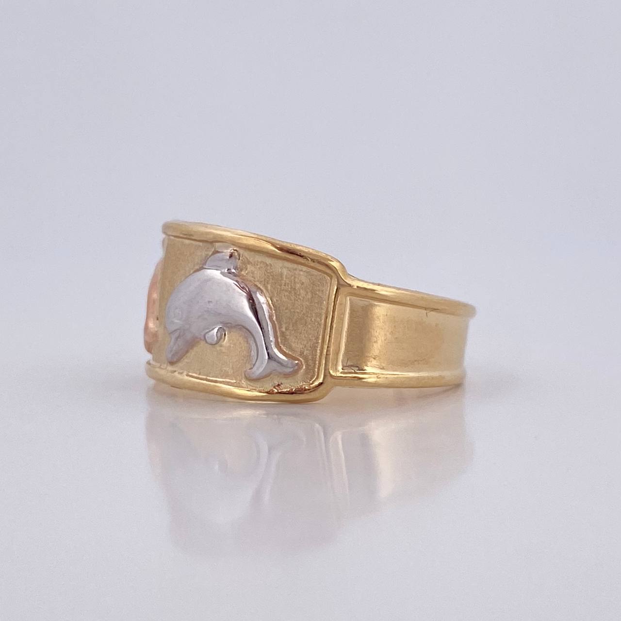Dolphin Ring 1.85gr / Size 7 1/2 / 18K Gold &