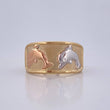 Dolphin Ring 1.65g / Size 5 3/4 Three Golds 18K