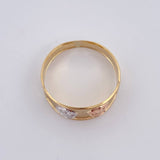 Mushroom Ring 1.65g / Size 6 1/4 Three Golds 18K