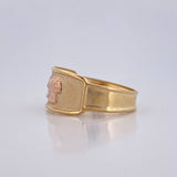 Mushroom Ring 1.65g / Size 6 1/4 Three Golds 18K