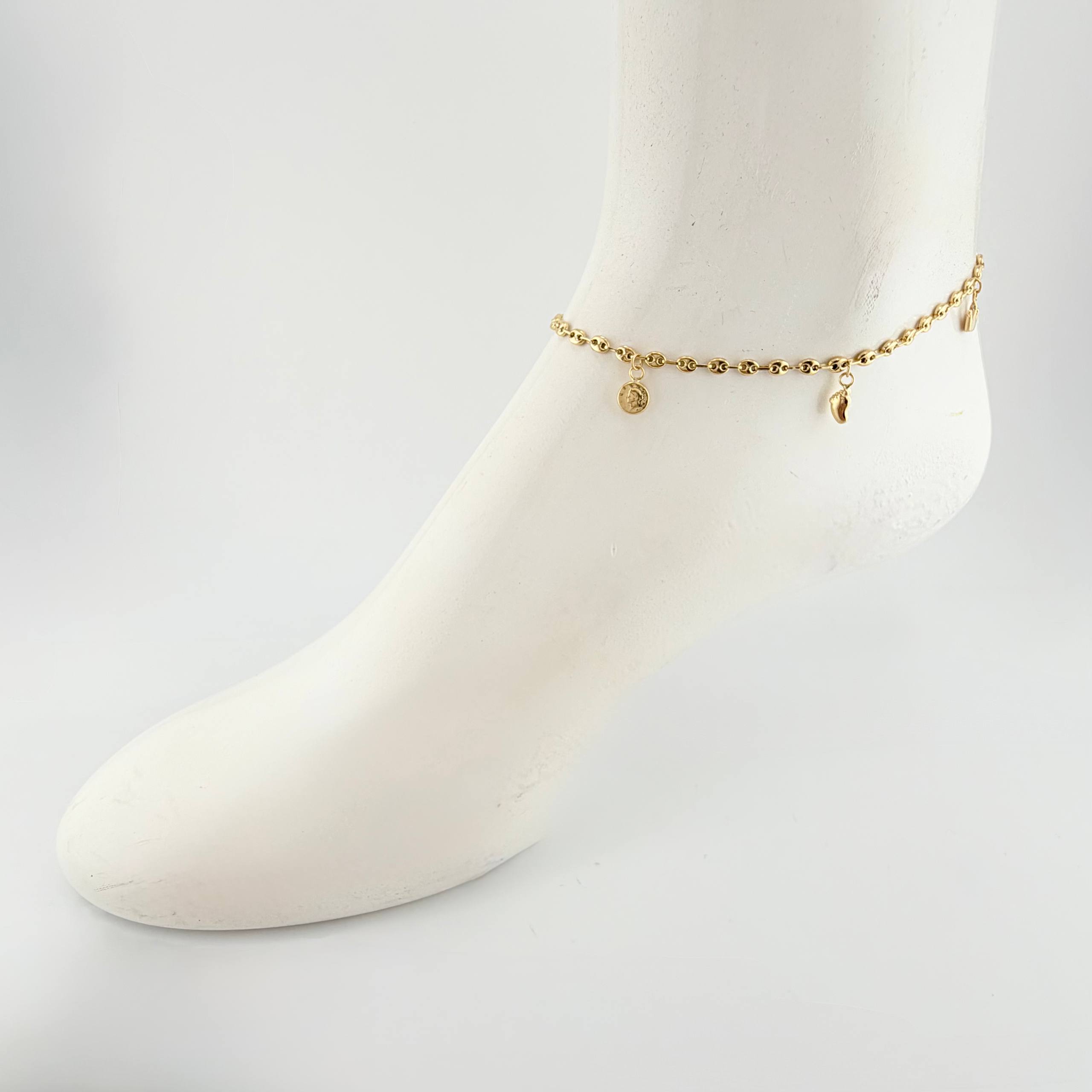 Tobillera GC Dijes 4.13gr / 9 3/4 in / 3.1mm Oro Amarillo 18K