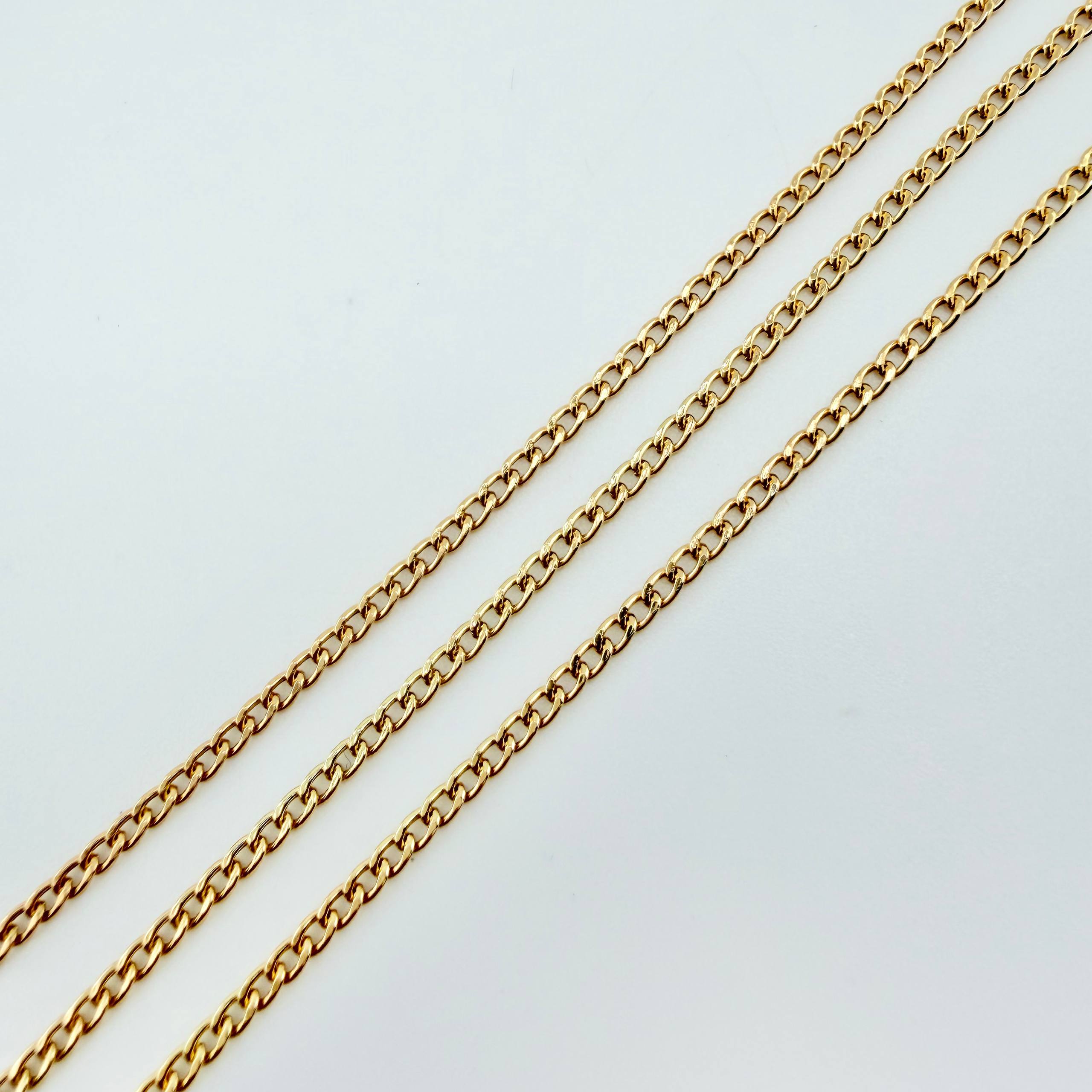 Cadena Cubana 2.3gr / 19 3/4 in / 1.7mm Oro Amarillo +1 18K ©