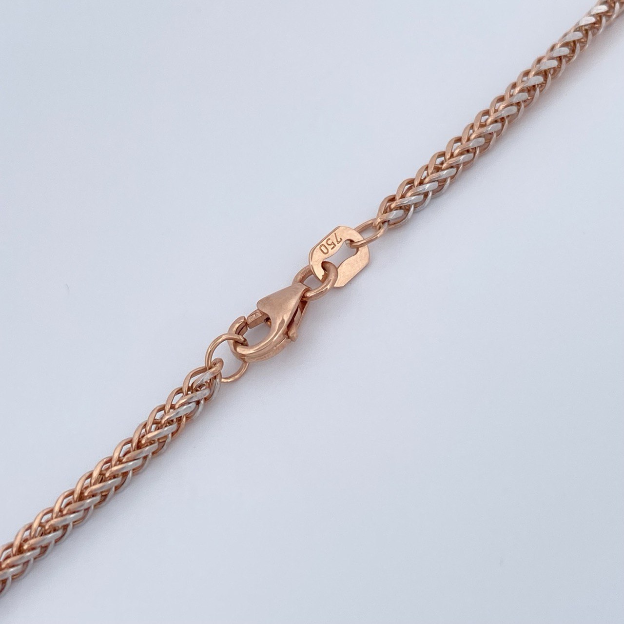 Franco Chain 5.5gr / 23 3/4 in / Two-Tone White Rose +3 18K $