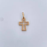 Pendant Cross Silhouette 0.9gr / 2cm / White Zircons 18K Yellow Gold &