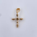 Dije Cruz Gotica 1.6gr / 2.9cm / Circones Blancos Negro Oro Amarillo 18K &