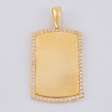 Dije Placa Rectangular Ovalada 6.45g / 1 3/4 in Oro Amarillo 18K