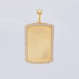 Dije Placa Rectangular Ovalada 6.45g / 1 3/4 in Oro Amarillo 18K