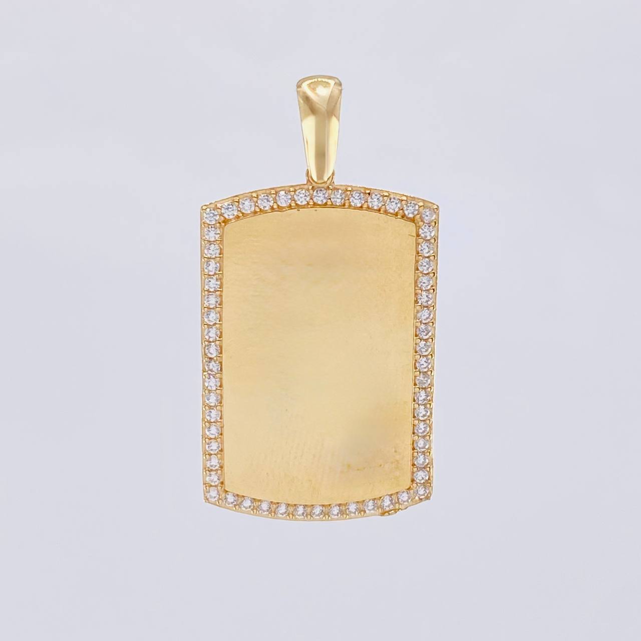 Pendant Oval Rectangular Plate 5.85 g / 1 1/2 in 18K Yellow Gold